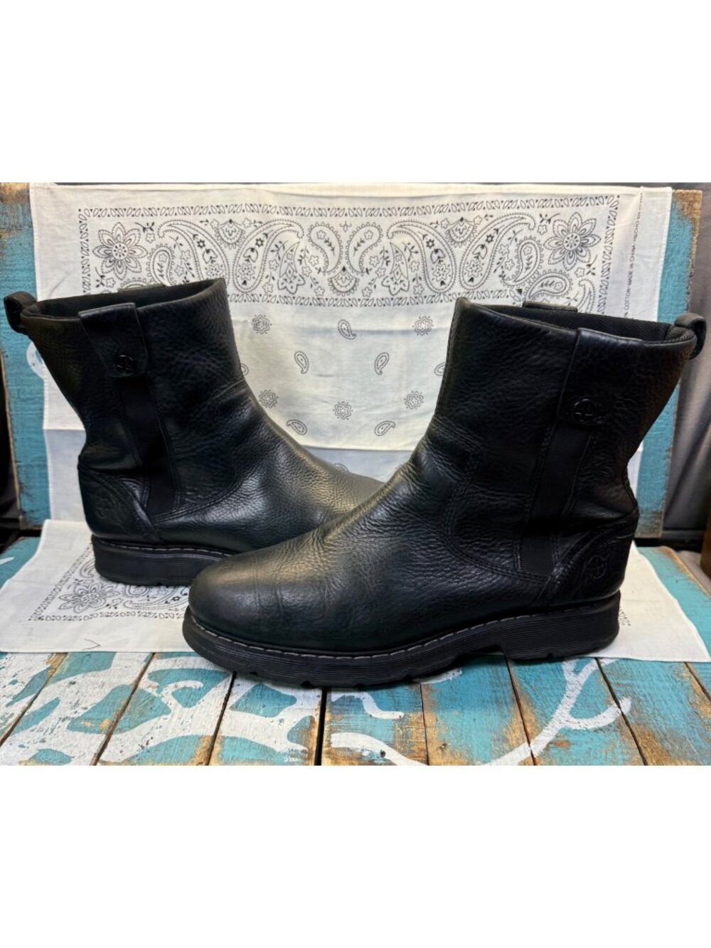 VTG Dr Martens Indiana Men's Size 11 Black Leather Pull On Biker Boots